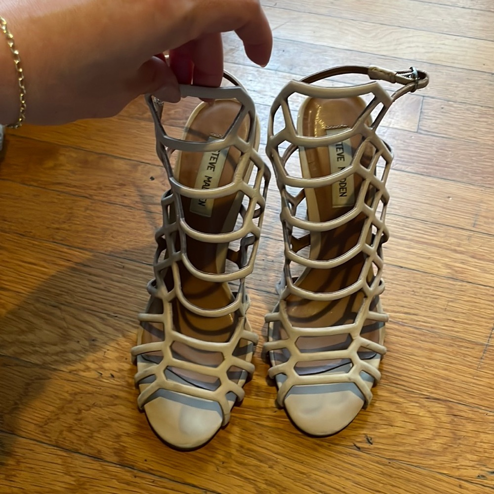 Slithur Blush caged heeled sandals